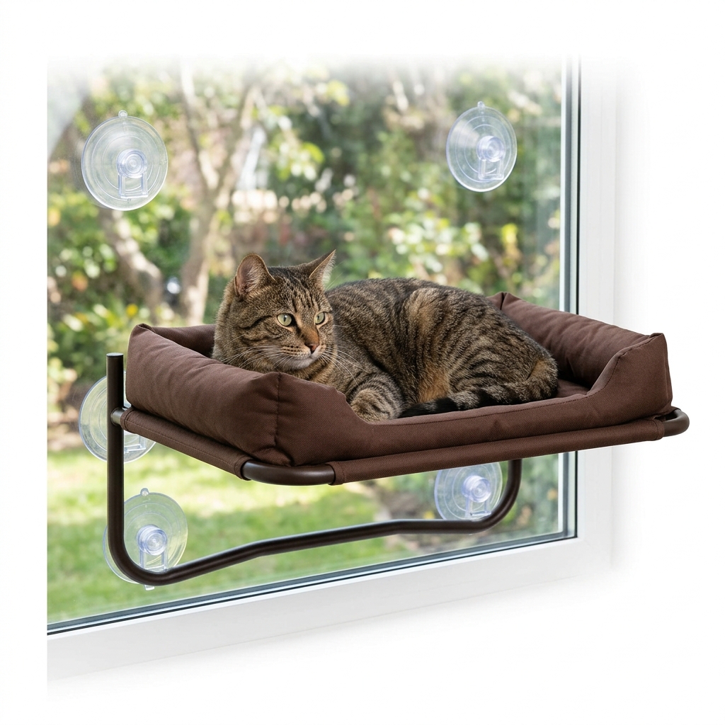 K&H Pet Products EZ Mount Bolster Cat Window Perch