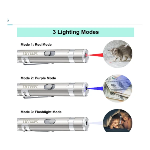 TBTeek Rechargeable Interactive Laser Pointer with 5 Patterns