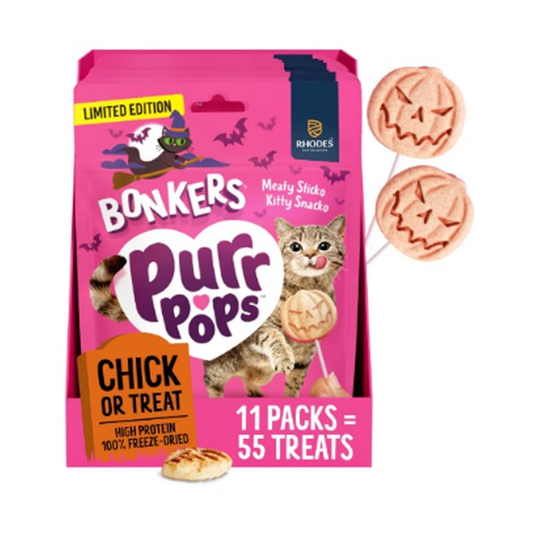 Bonkers Purrpops Halloween Freeze Dried Chicken Lollipops